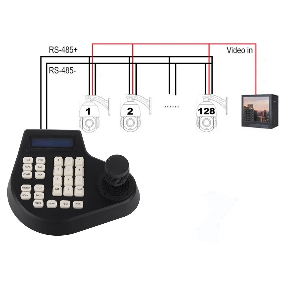 3D PTZ Camera Keyboard RS485 PTZ Joystick Controller LCD Display Control