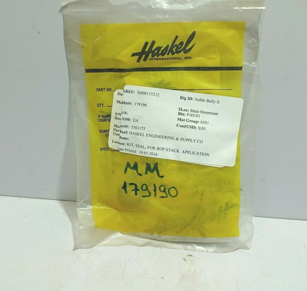 Haskel 5503175 Seal Kit For BOP Stack Application