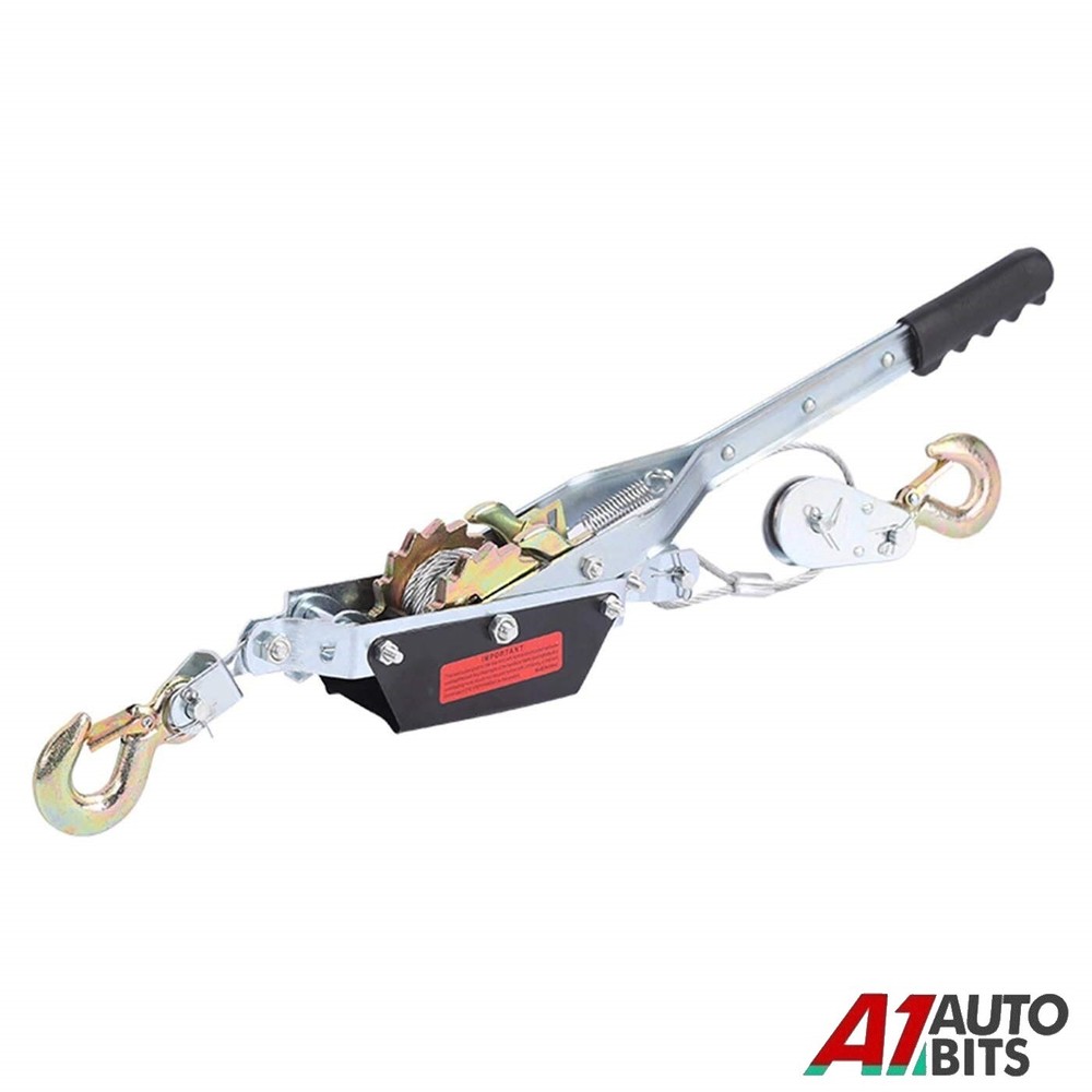 4 Ton Dual Gear Power Puller Heavy Duty 2 Hook Cable Puller Hand Winch Turfer