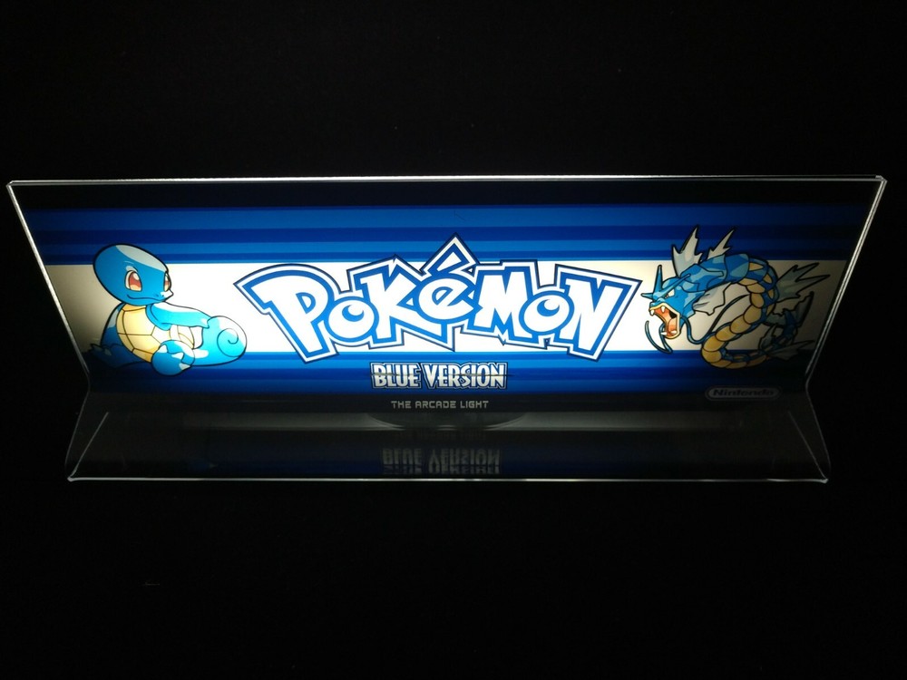 Pokemon Blue Version Backlit 4" x 11" Marquee w/ The Arcade Light Box Display