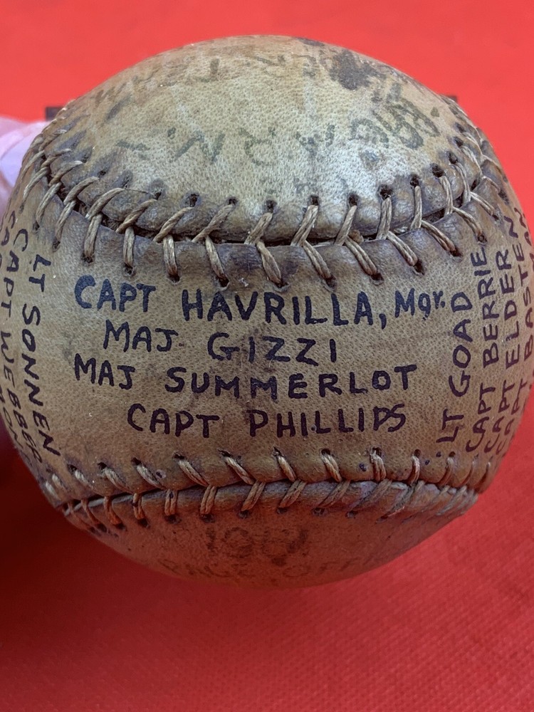 Original Vietnam War Era Signed Softball Rawlings Camp Page