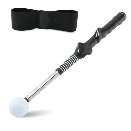 Golf Swing Pro Trainer: Portable Retractable Stick with Click Feedback for