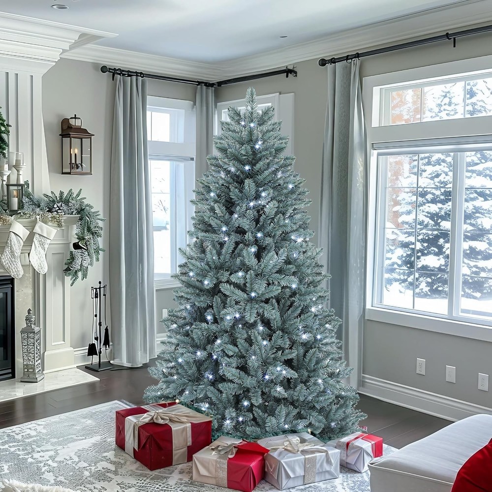 Prelit Blue Spruce Christmas Tree with Adjustable Lighting System, 6 FT