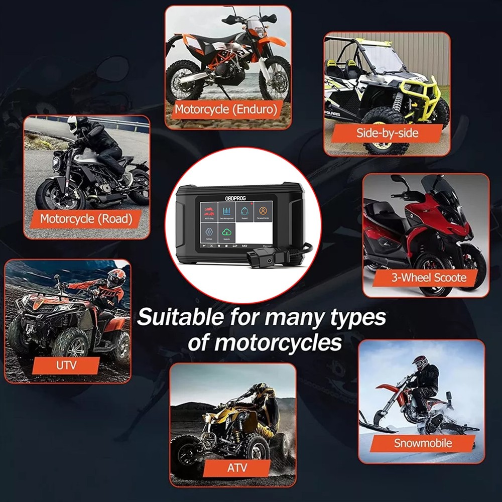 Motorcycle OBD2 Scanner All System Diagnostic Code Reader Idle Adjustment Reset