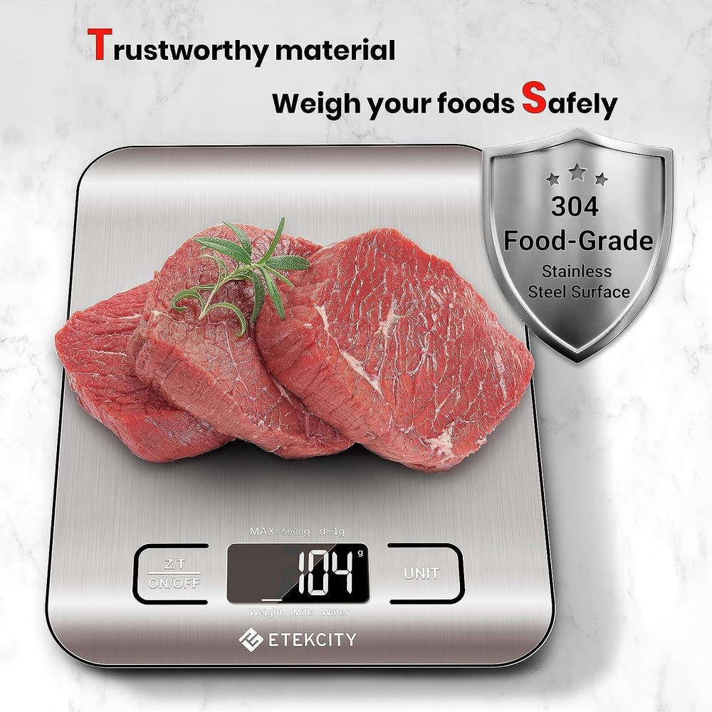 Food Scale, 11lb Kitchen Scale LCD Display, 5 Units Tare Function