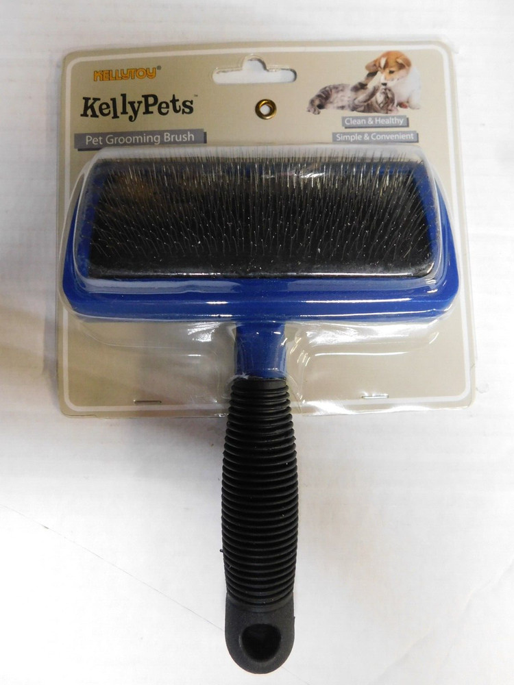 KellyPets 7 inch Pet Grooming Brush - Blue-2 Pack