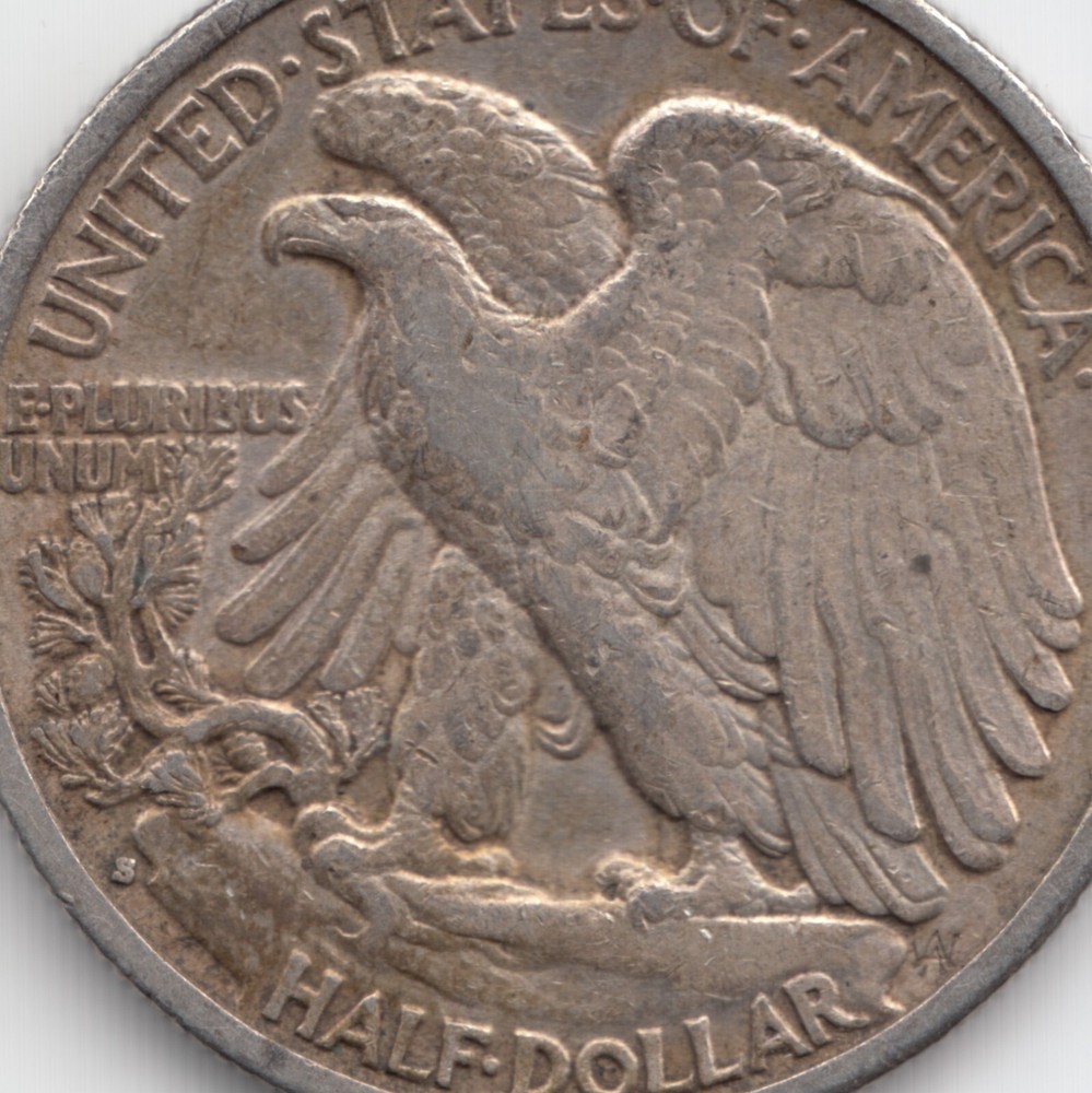 1934 S Walking Liberty Half Dollar, AU