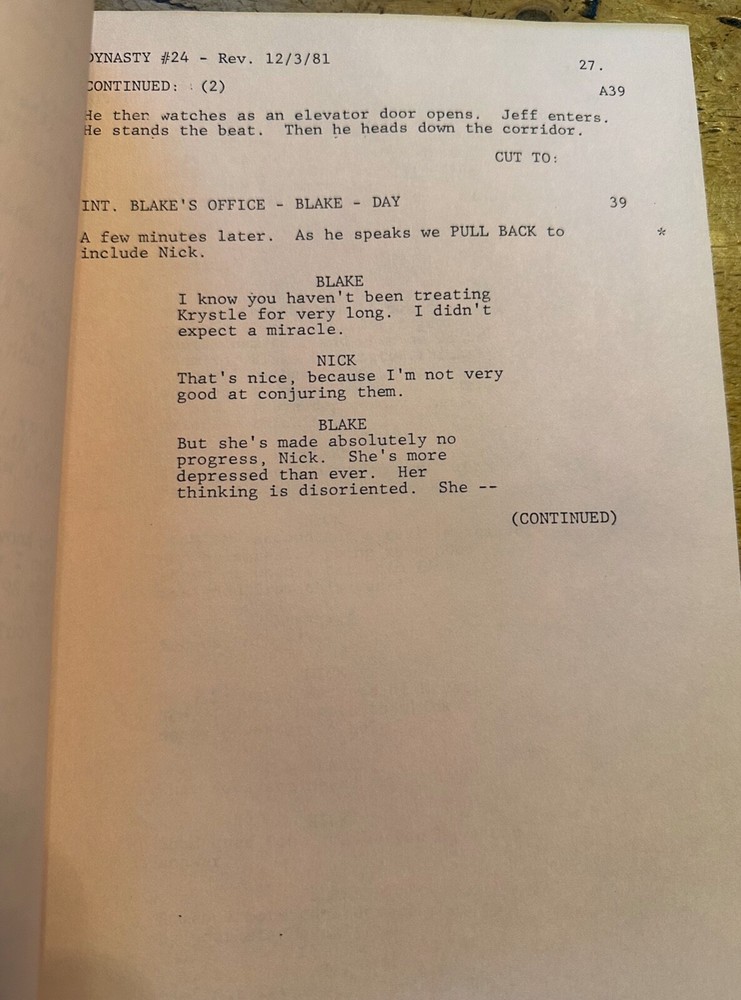 DYNASTY TV SHOW SCRIPT EPISODE EPISODE 24FINAL DRAFT