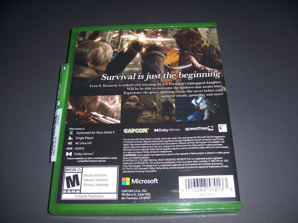 Replacement Original Box Case ONLY - Xbox One Series X - RESIDENT EVIL 4