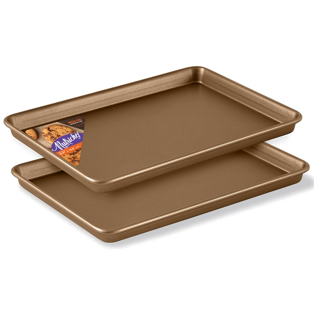 NutriChef 2Pc Professional Home Kitchen Bake Pans Non-Stick Coated layer Surface