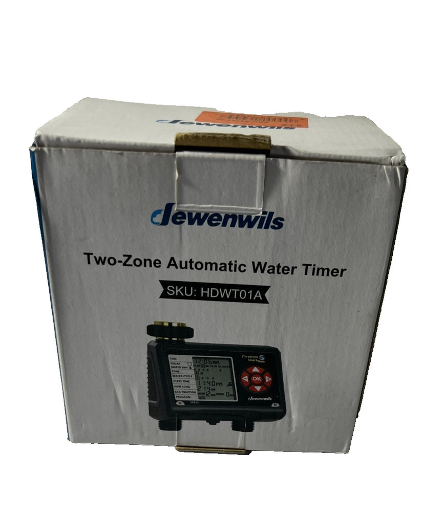 1x DEWENWILS 2-Zone Water Hose Timer, Programmable Sprinkler Timer Digital