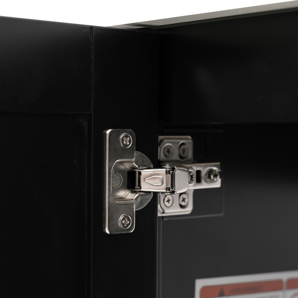 Black Modern Bathroom Vanity with Ceramic Sink, Solid Wood Frame，Storage Drawer
