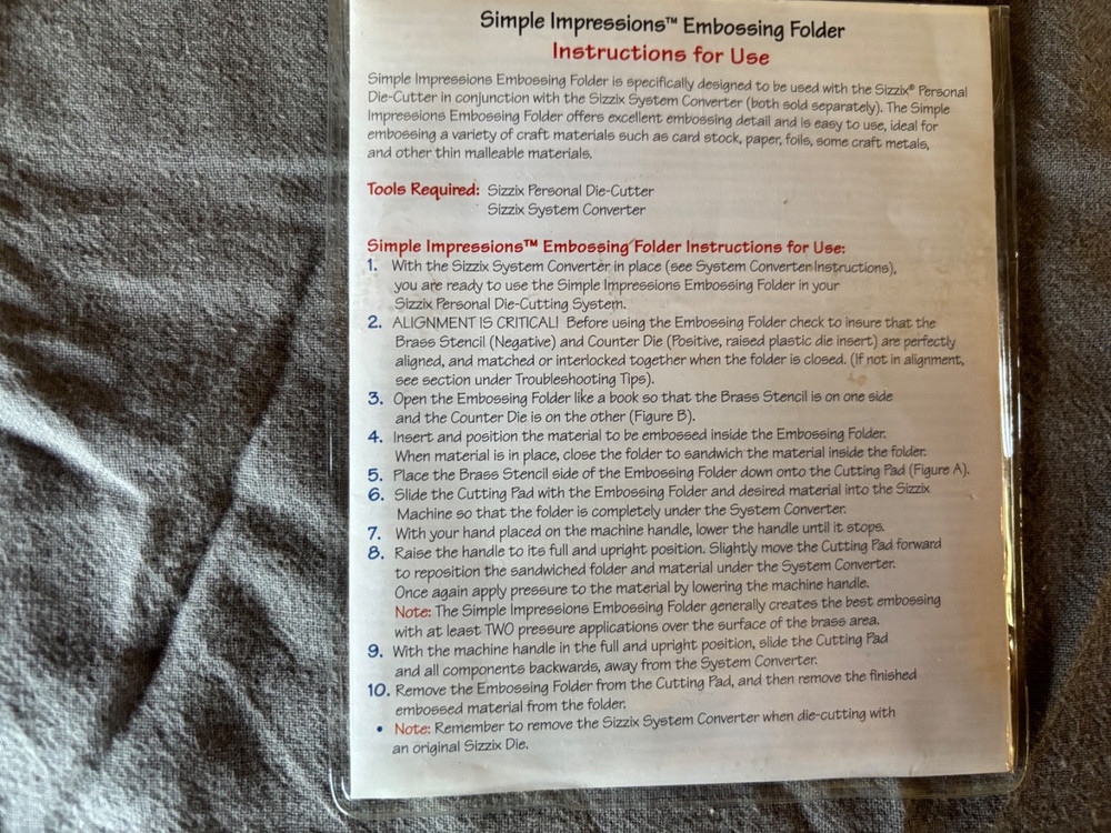 Sizzix Simple Inpressions Embossing Stencil