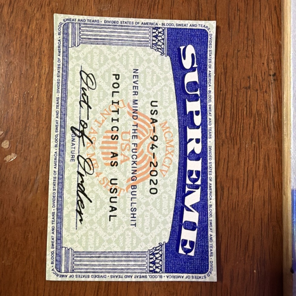 Supreme Social Security Card SSN Sticker SS20