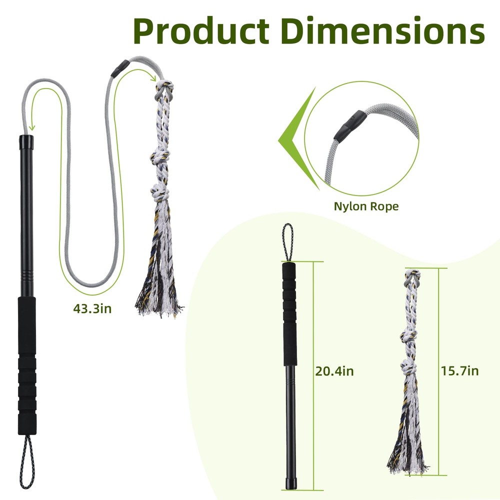 Durable Flirt Pole for Dogs - Interactive Training Tool for Small Medium Dogs