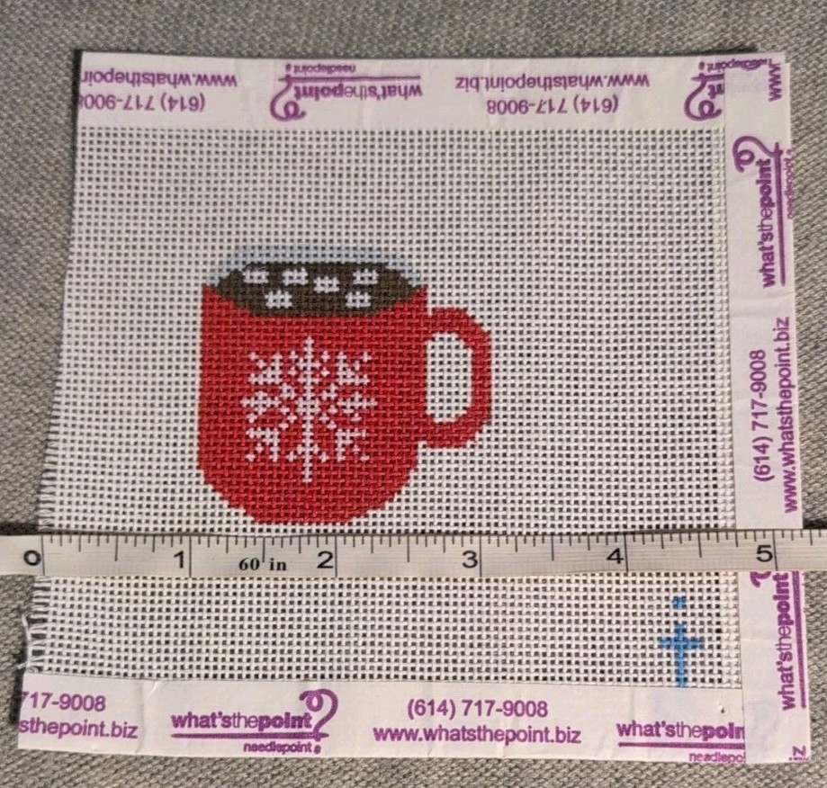 Mug Of Cocoa Needlepoint Canvas 5"x5"
