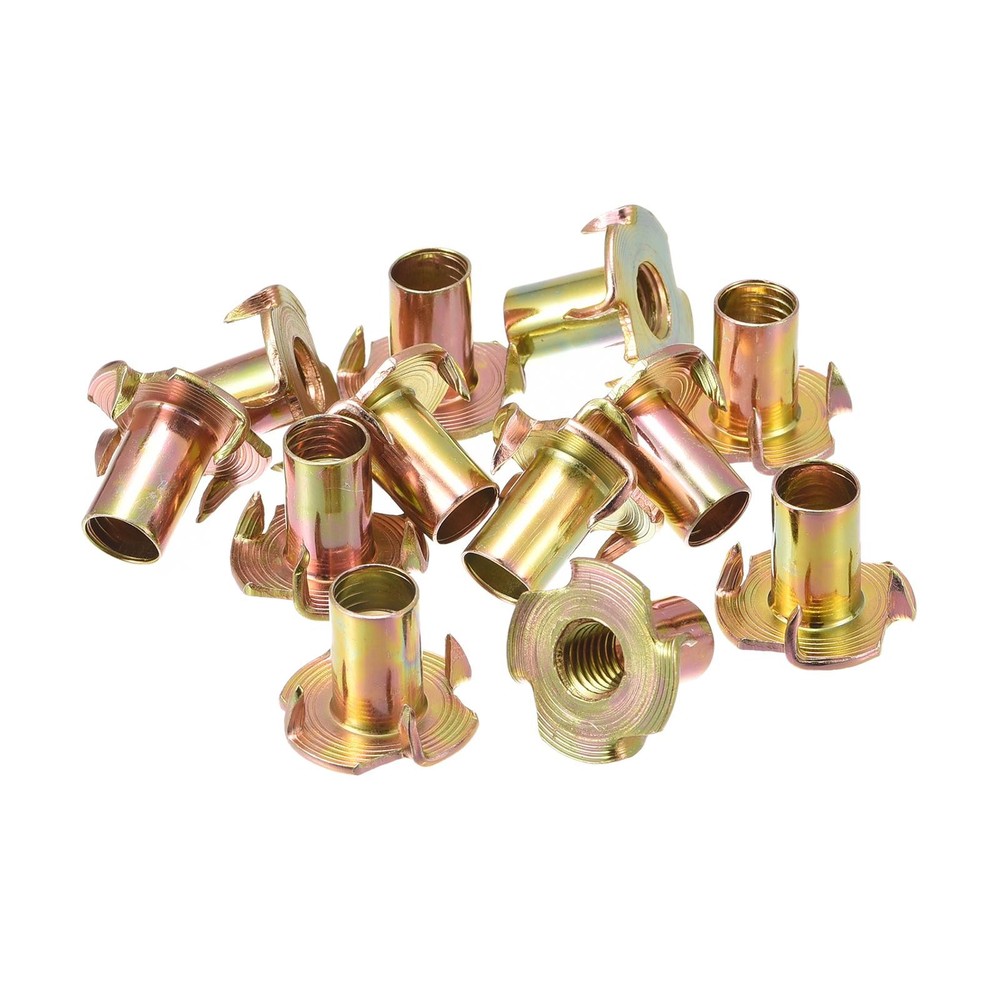 M8x16mm T Nuts 4 Rivets T Nut Carbon Steel Threaded Inserts 12pcs