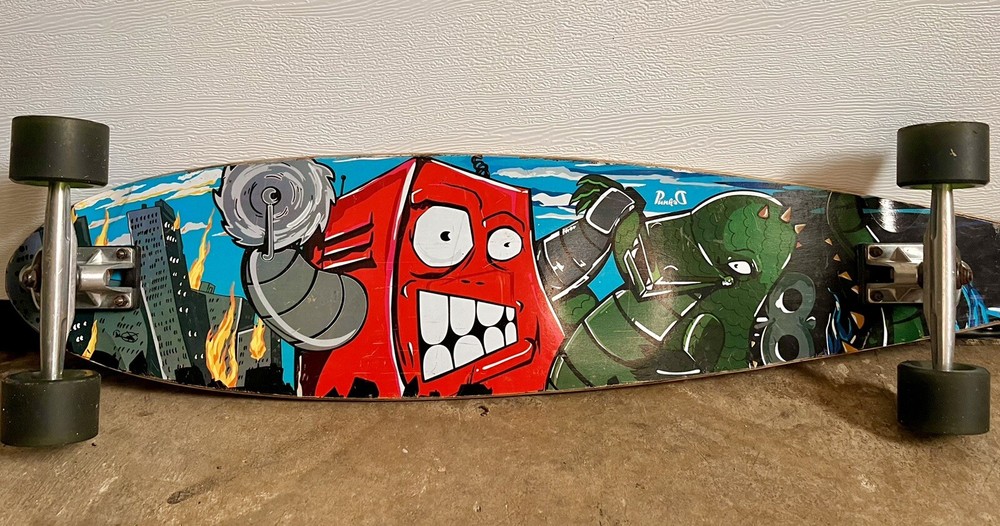 YOCAHER PINTAIL ROBOT ARTWORK LONGBOARD