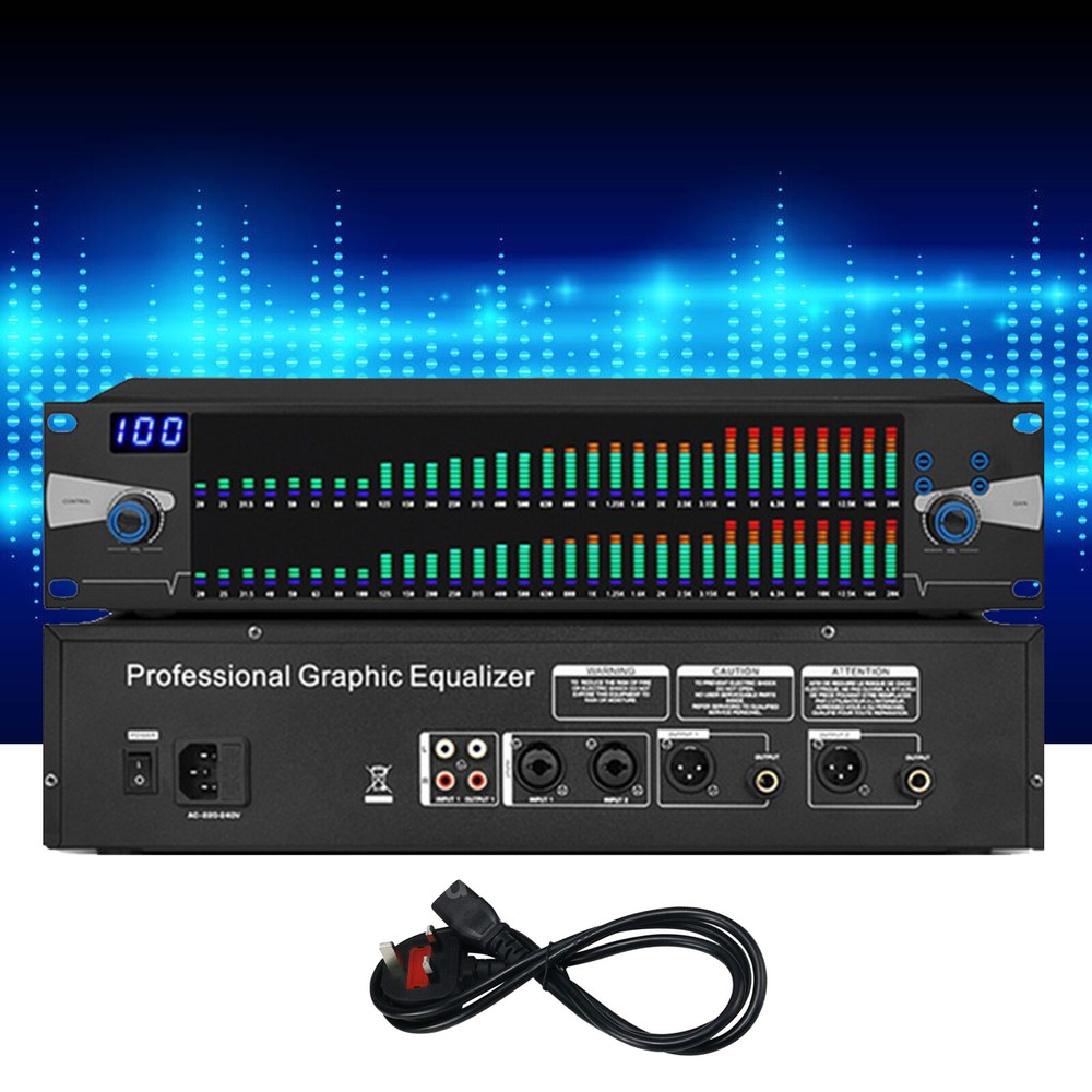 Professional Graphic Equalizer Digital Equalizer Dual 31-Band Spectrum Display