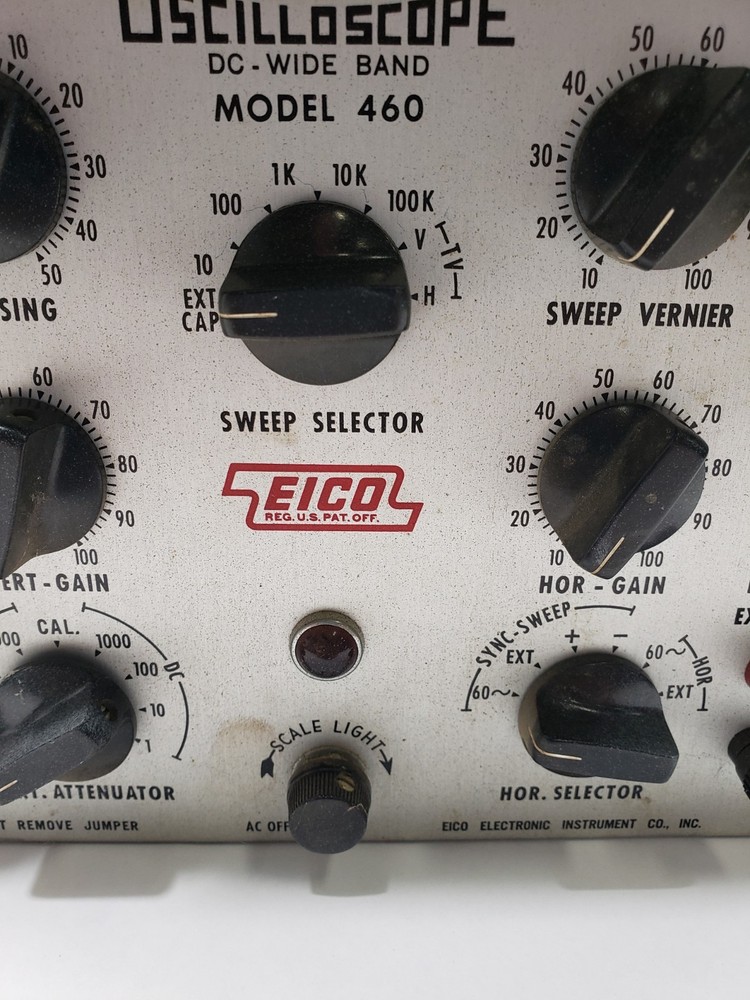 EICO Model 460 Oscilloscope DC Wide Band Sweep Selector Untested Pre Owned