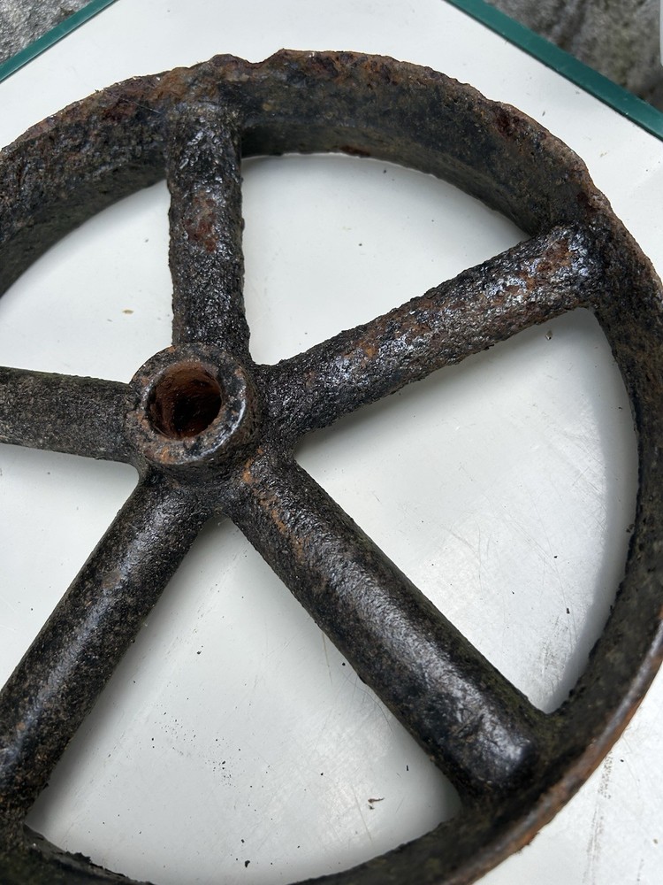 antique, rustic cast iron wheels
