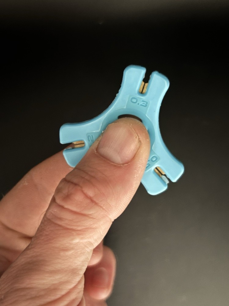 Coated braid Stripper Tool - 3 Sided - Strips .02mm, 0.3mm, 0.5mm Coated Braids