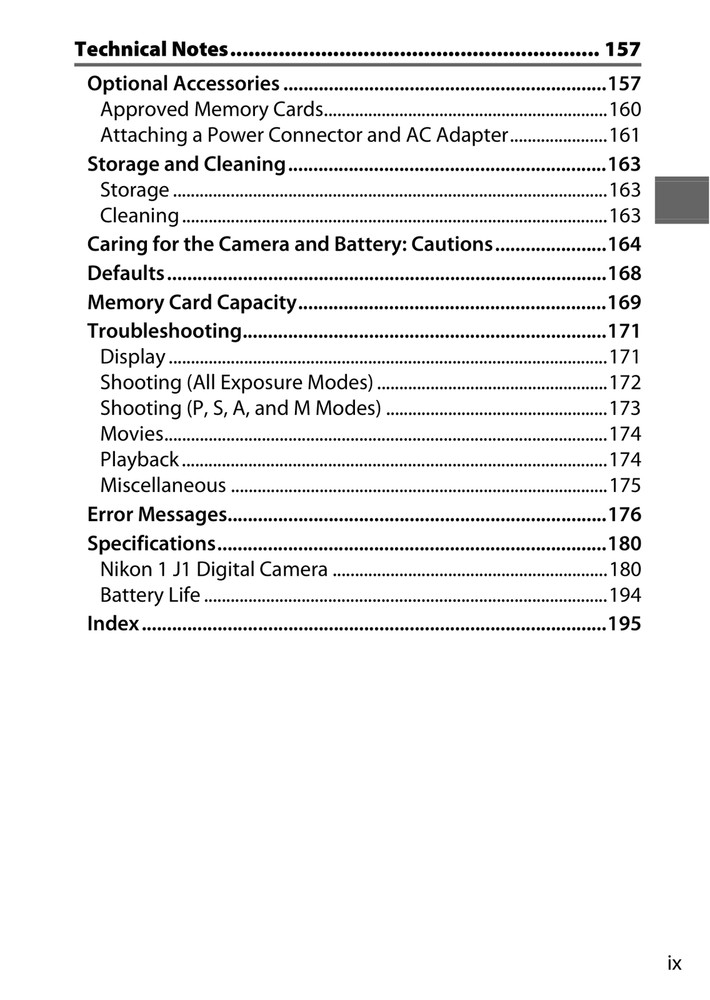 Nikon 1 J1 — Reference Manual User Guide Instructions — 219 Pages — USA Made