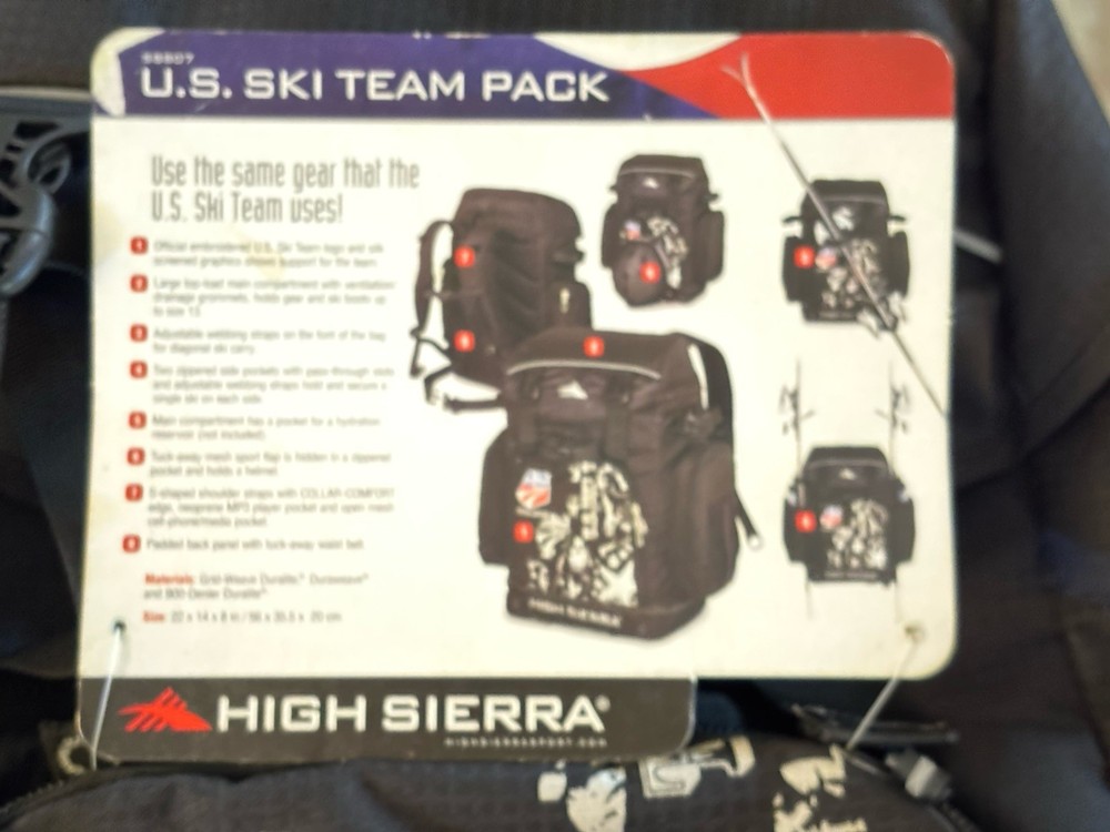 High Sierra 2011 US Ski Team Pack Top Load NWT -RARE Complete