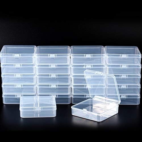 Small Plastic Containers with Hinged Lid - 24 Pack