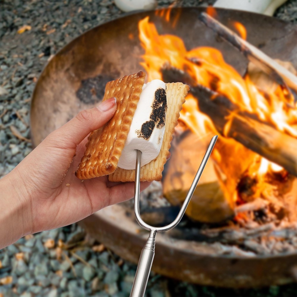 UNCO Marshmallow Roasting Sticks - 10 Pack, 45" Medium, Orange + Silver