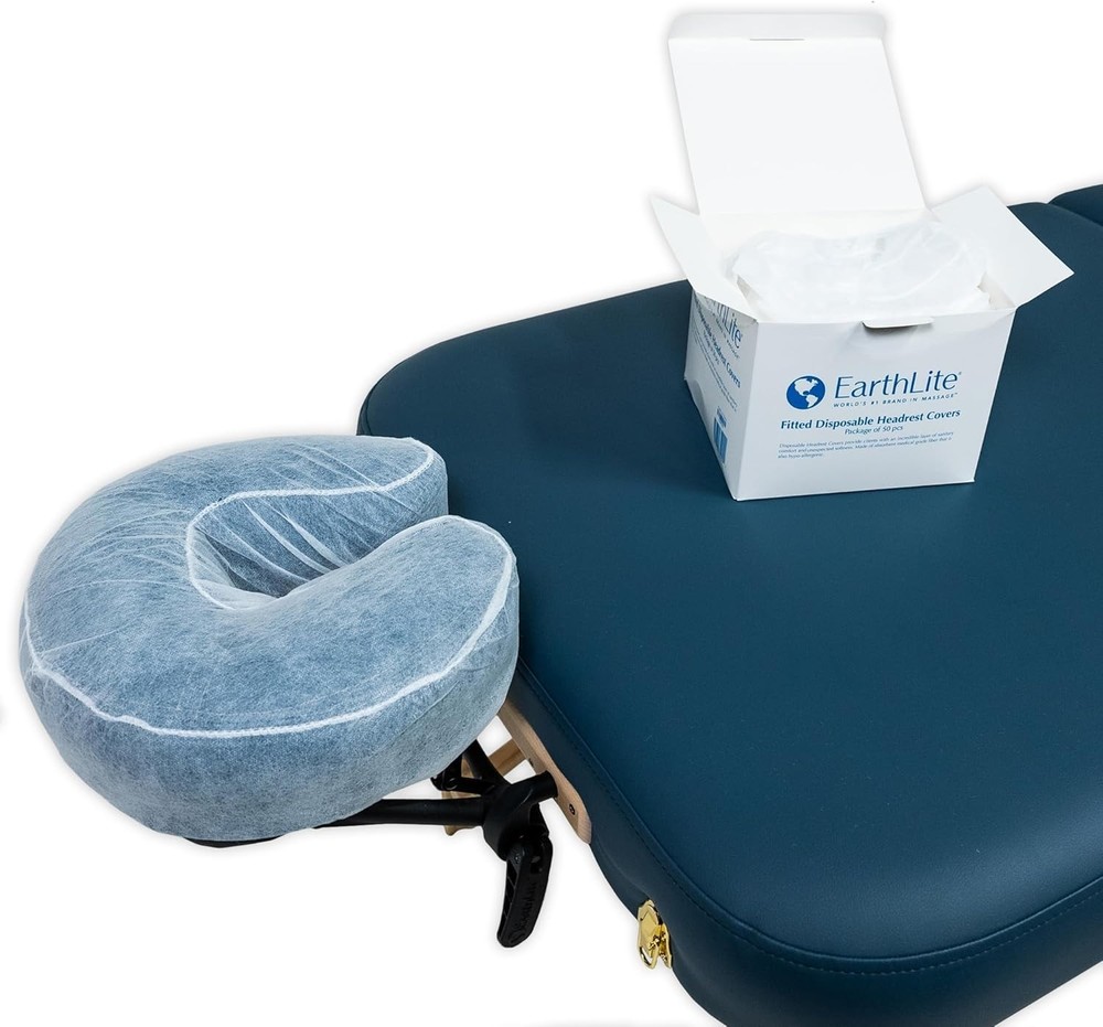 EARTHLITE Fitted Disposable Massage Table Headrest Cover - 50 Pcs/Box
