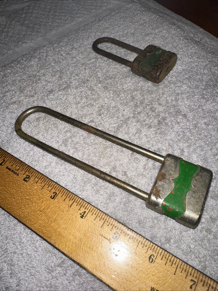 2 Locks No Keys!! Unique Shape Rusty Chippy Paint