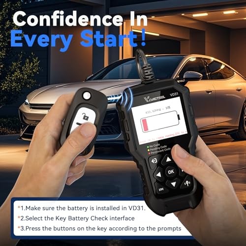 Car Code Reader VD31, OBD2 Scanner with Car Key Battery Tester, OBD2 Scanner