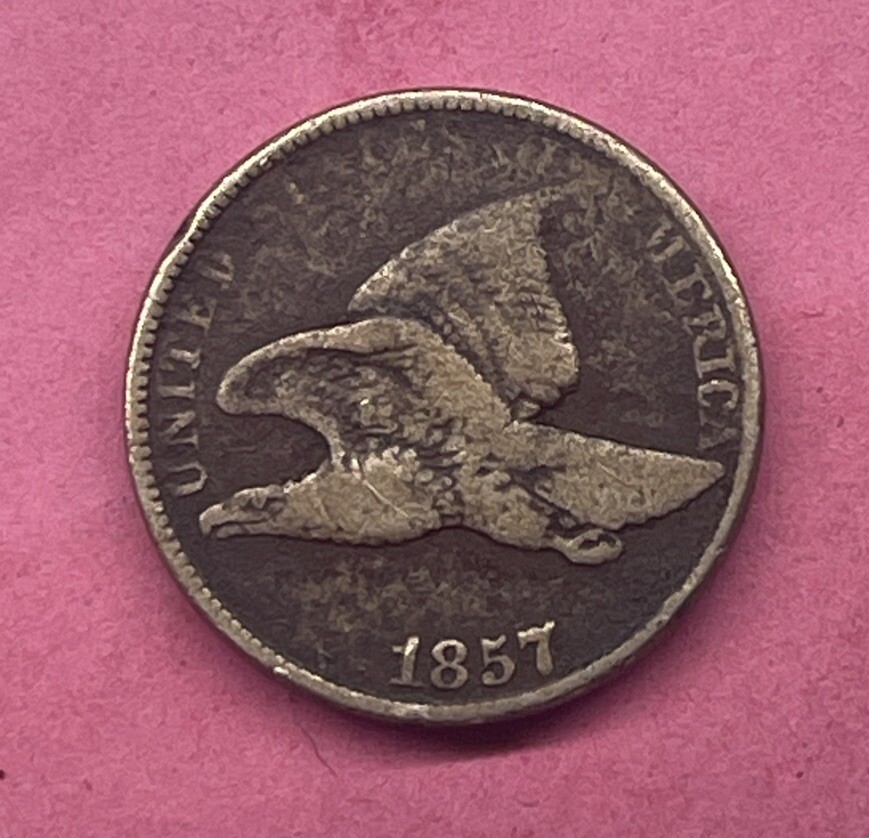 1857 One Cent Flying Eagle(VG). (#AA)