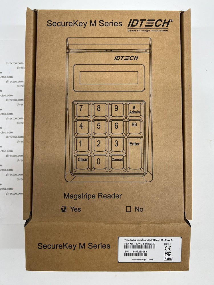 IDTECH SecureKey M130 POS Keyboard & Magstripe reader - IDKE-534833BE NEW!