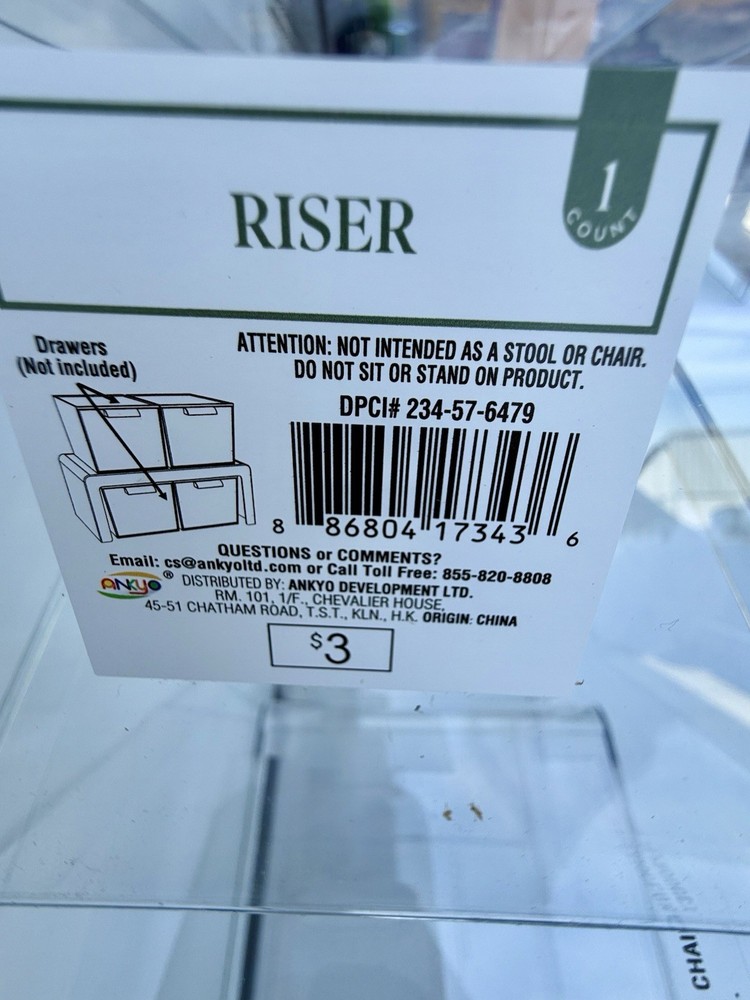 4pcs Clear Risers Display Stands,Plastic Risers for Display,Transparent Acryl...