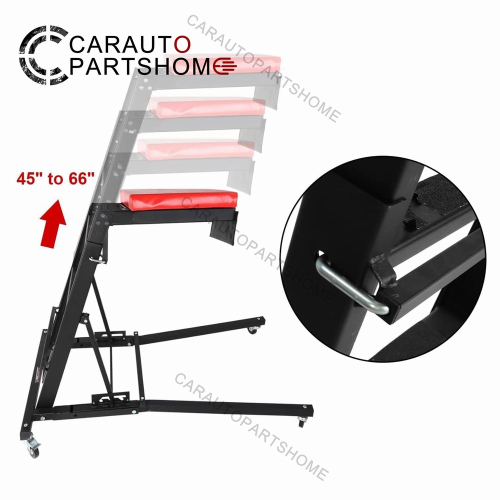 45-66 inch Adjustable Height Foldable Automotive Engine Topside Rolling Creeper