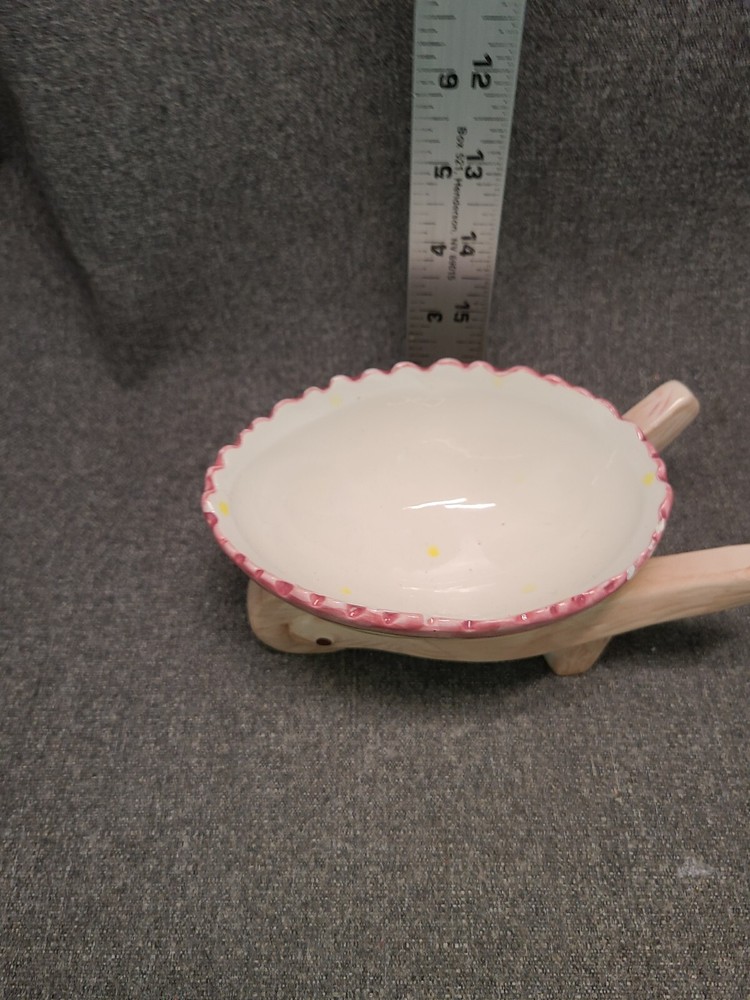 Vintage Egg Shaped Wheelbarrow Decoration Spring, Easter, Valentine's Decor