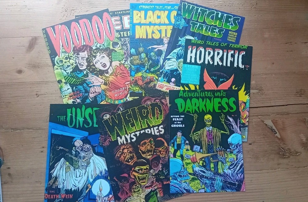 Vintage Horror Comic Bundle with prints and stickers