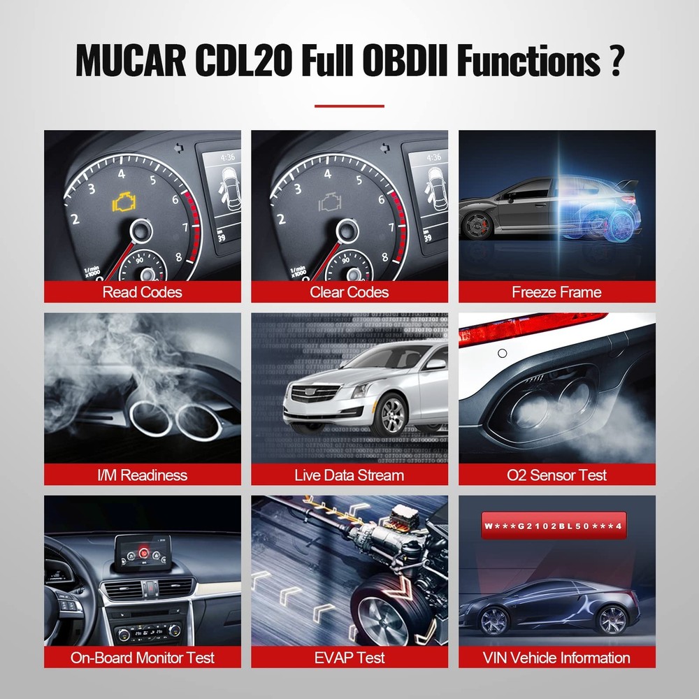 MUCAR CDL20 Auto Diagnostic Scan Tool OBD2 ScannerCar Engine Fault Code Reader