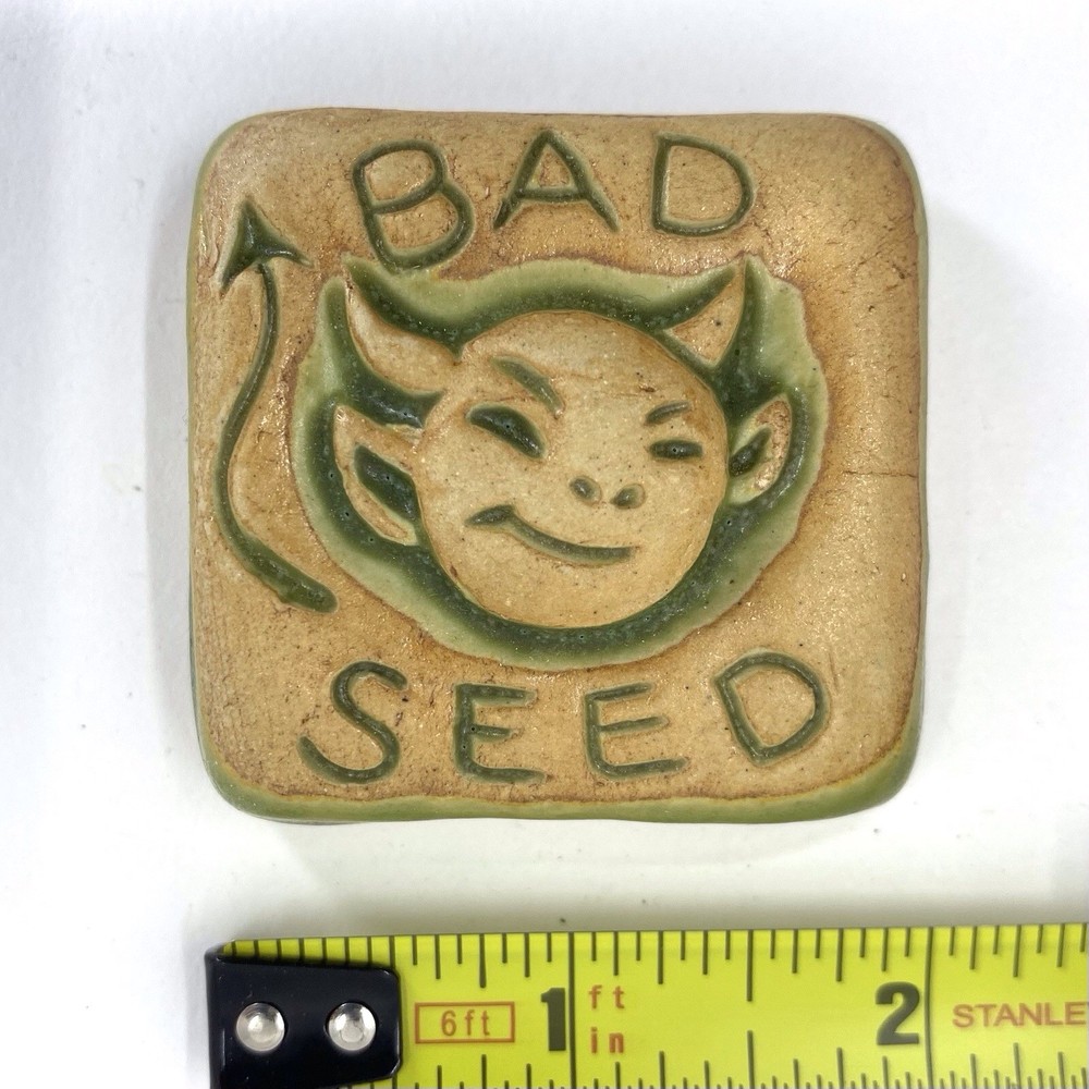 Bad Seed 2x2” Ceramic Art Tile By Gretchen Kramp