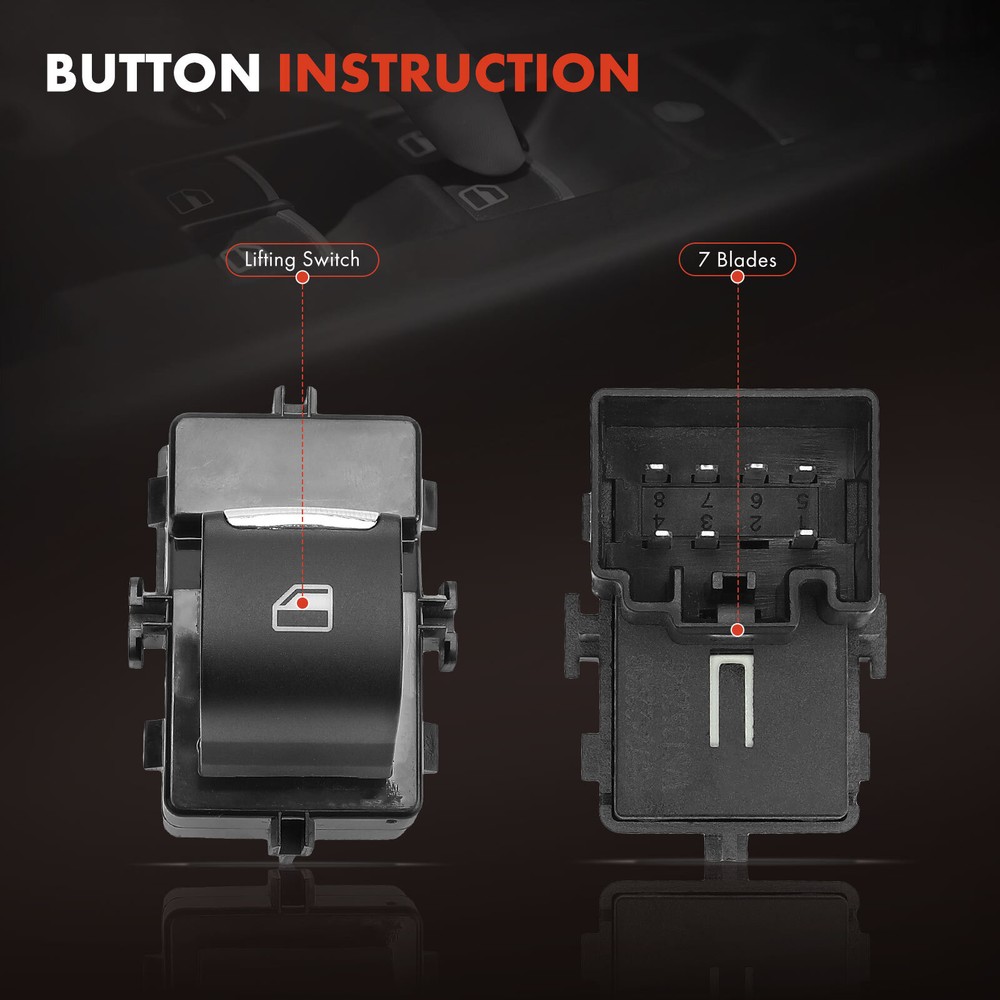 Front Passenger or Rear Power Window Switch for Ford Explorer 2011-2019 Taurus