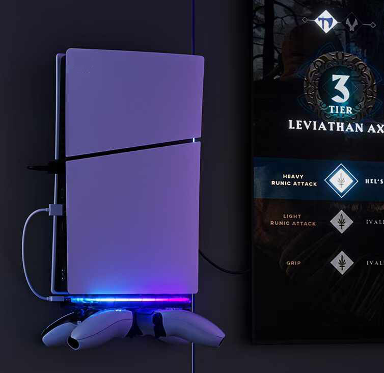 Console Wall Mount Storage Rack For Sony PlayStation PS5 / PS5 Slim / PS5 Pro