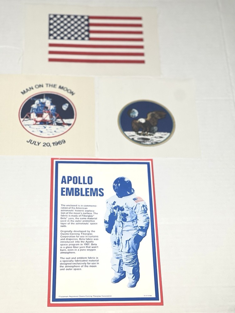 1969 Man On The Moon & Eagle Has Landed Beta Cloth Patch Collection