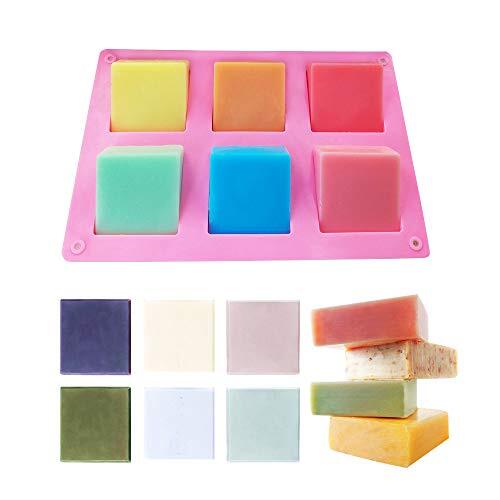 3 Pack Rectangular Silicone Soap Mold Tray Cake Cookie Making Molds, 6 Cavities