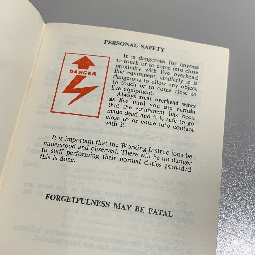 British Railways Extracts instructions A C Electrified Lines 1967