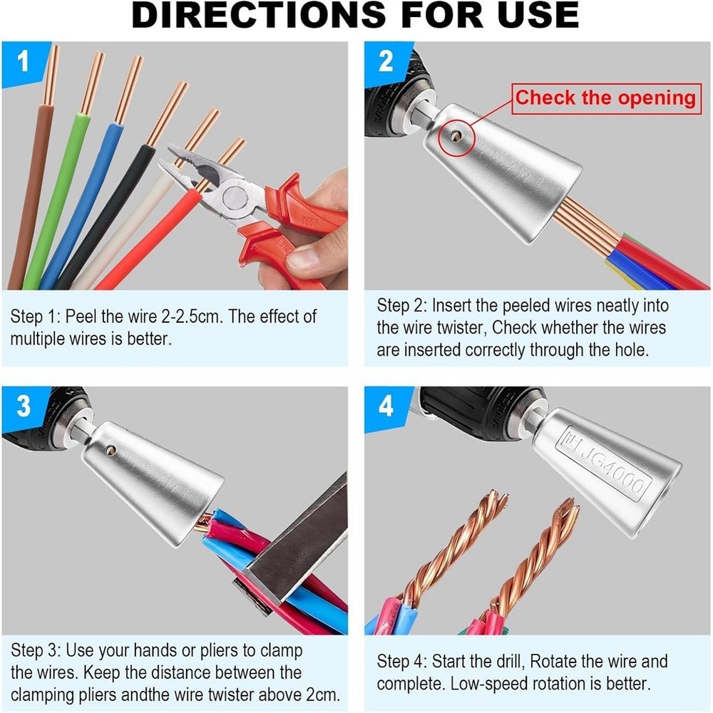 Wire Stripper for Drill,Wire Stripping and Twisting Tool,Quickly Drill Wire7826