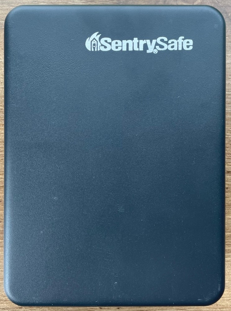 Portable Lock Box SentrySafe P005C w/Combination Lock & Tether Open Box