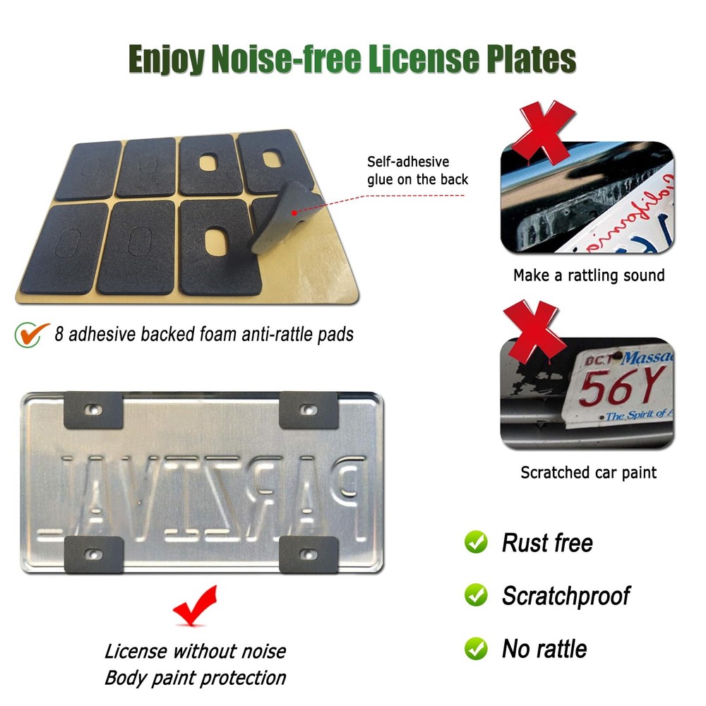 Carbon Fiber License Plate Frames- Black Carbon Pattern Plastic Front & Rear ...