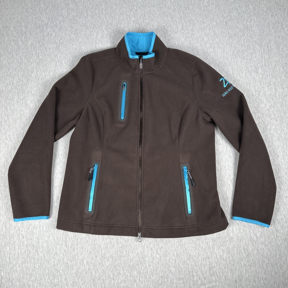 Zero Restriction Tour Series Jacket Women's L Brown Full Zip Microfiber Golf